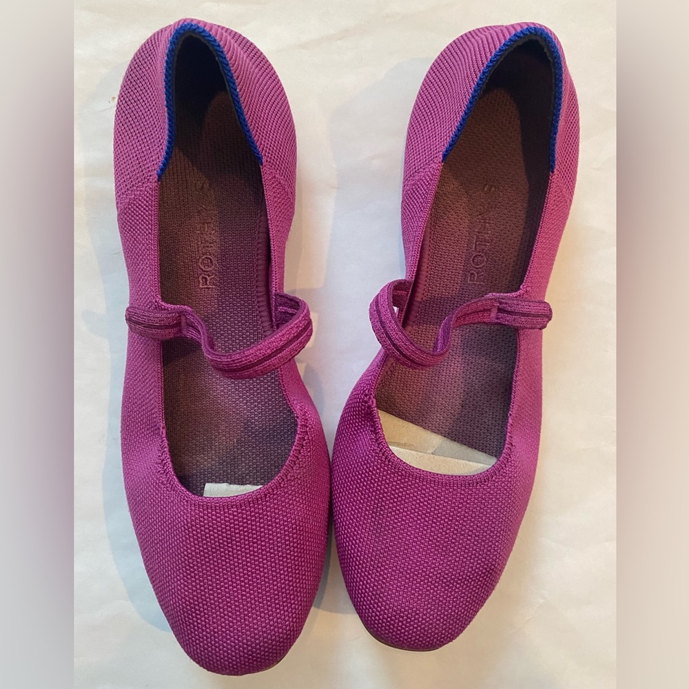 Rothy's The Square Mary Jane shoes 9.5 Fuscia pink shoe